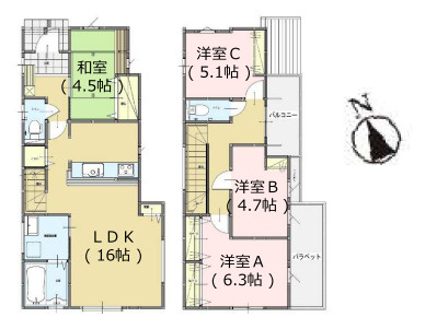 【区画図】 | 福岡市南区長住1丁目2期　4号棟（全4棟）【仲介手数料無料・0円】 | 区画図です。4号棟
