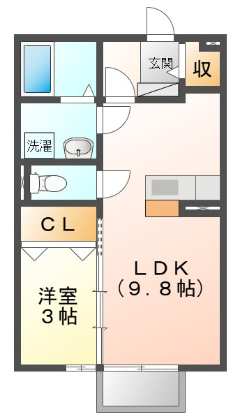 セジュール瀬戸下　Ａの間取り