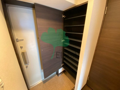 【玄関】 | リアンシエルブルー東比恵2(小型犬飼育可能の追炊き付きデザイナーズ物件！) | 下駄箱もしっかりついてます！