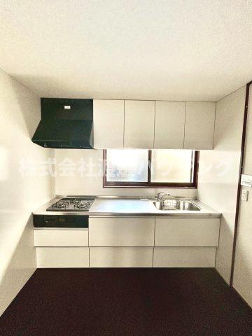 明美の里町一戸建のキッチン|３口ガスシステムキッチン