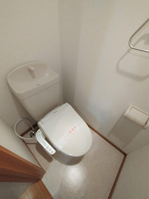 温水洗浄便座付きのトイレ。