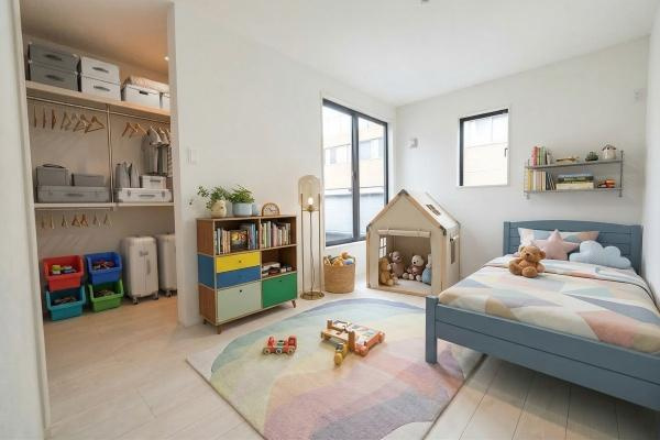 横浜市都筑区早渕１丁目の新築一戸建の洋室|※施工例
※CGにて、家具等の配置をしております。なお家具等は販売価格には含まれておりません。