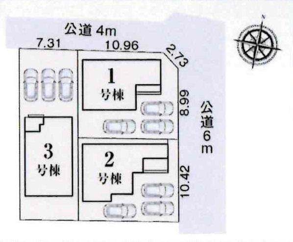 豊川美幸町第2期　全3棟・2号棟の区画図
