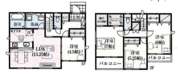 碧南市日進町2期　全3棟・2号棟の間取り|間取り図です