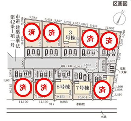 ご予約受付中！お早めに！　【新築建売住宅】　いわき市小名浜燈籠原　全10棟　3号棟の区画図|区画図です。