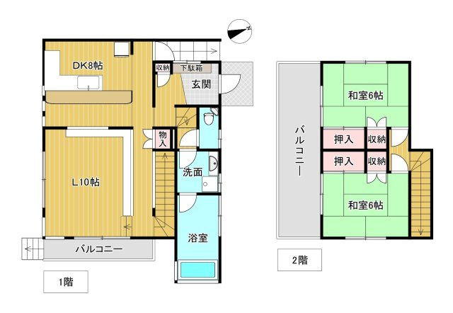 商談中　海を遠望する宇佐美みのりの村2LDKの間取り|全室南向きの間取り