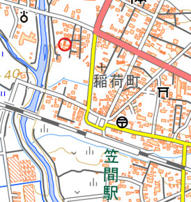 茨城県笠間市　1棟マンションの地図