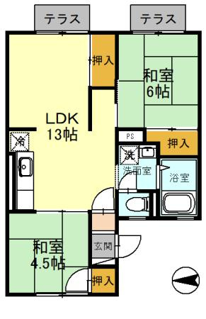 髙井ハイツC棟の間取り