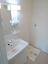 スペースが確保できる洗面所です