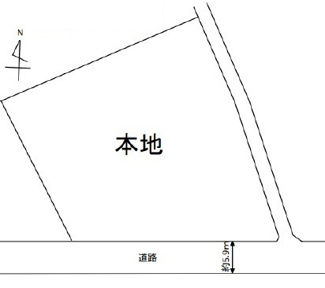 【土地図】 | 鶴ヶ島市高倉　建築条件なし売地　「一本松駅」徒歩18分　敷地296坪　
