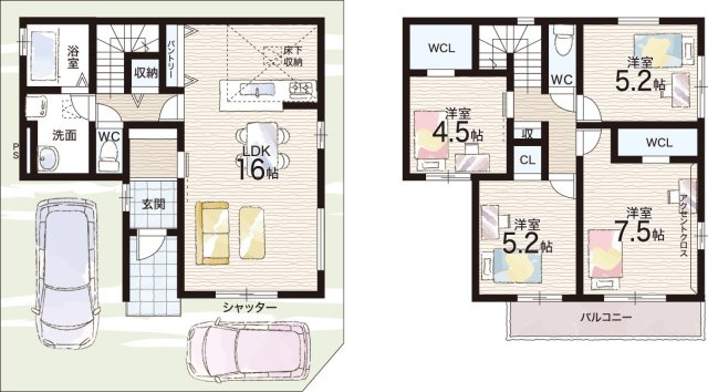 18(土)19(日)20(祝)現地説明会　東大阪市玉串町西　ラスト1邸の間取り|１号地