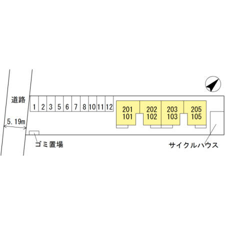 泉大津市寿町のハイツの区画図