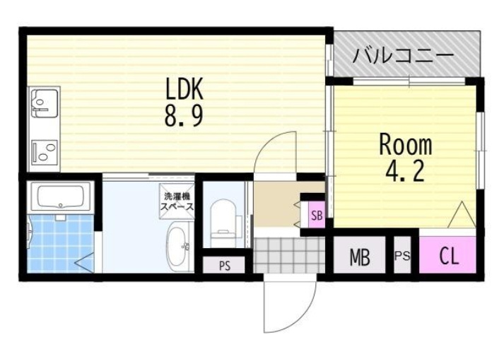 AIA難波南の間取り|１号室