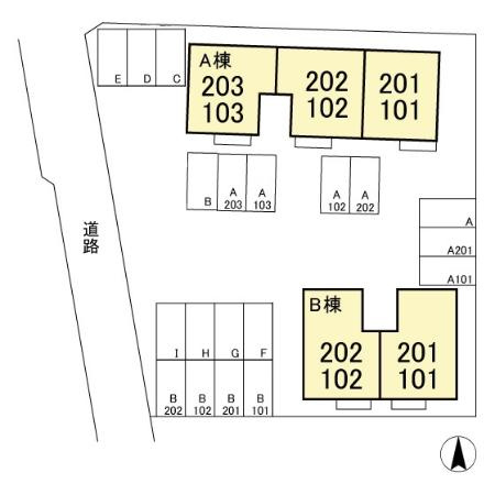 ファミールハイツ Ｂの区画図