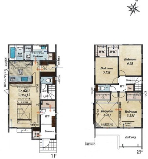 【間取り】 | 鶴ヶ島市上広谷　新築分譲　「鶴ヶ島駅」徒歩12分　敷地44坪　【杉下小学区】