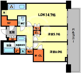 【間取り】 | グランドメゾン新梅田タワー THE CLUB RESIDENCE　大淀小学校区 | グランドメゾン新梅田タワー THE CLUB RESIDENCE　間取り