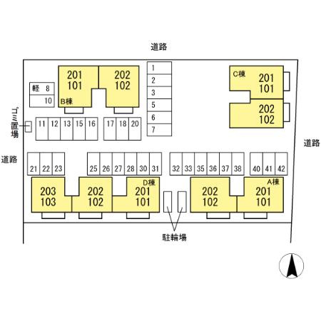 グランシャリオ堀川B棟の区画図