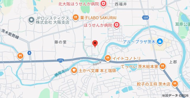 カルチェ茨木の地図