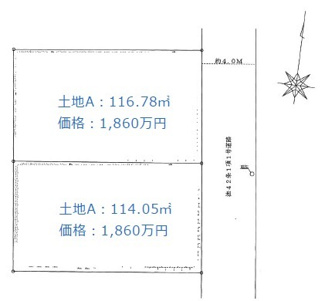 【土地図】 | 狭山市広瀬東2丁目　建築条件なし売地　「狭山市駅」徒歩16分　敷地35坪　【広瀬小学区】