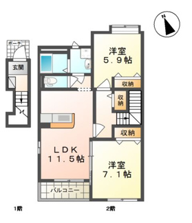 【間取り】 | グランチェスタ悠参番館