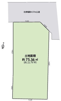 【土地図】 | 坂戸市石井　建築条件なし売地　東武東上線『北坂戸駅』徒歩22分　【千代田小学区】