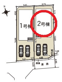 豊田市宮上町第3　新築分譲住宅　全2棟　2号棟の区画図