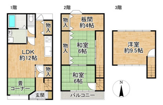 【間取り】 | 衣笠高橋町貸家