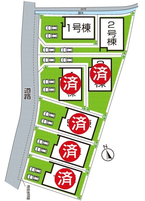 富田林市錦織北　第2期　新築一戸建ての区画図|全7区画