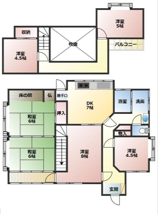 北諸県郡三股町稗田の中古一戸建の間取り