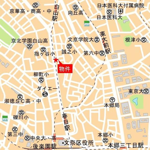 ブランズ文京白山一丁目の地図