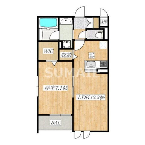 ロコエトワールの間取り|西向きのお部屋です☆