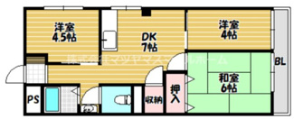 【間取り】 | 河正コーポ南棟