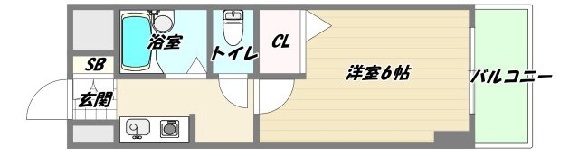 大阪市東淀川区下新庄３丁目の賃貸マンションの間取り