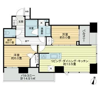 シティタワー上野池之端の間取り