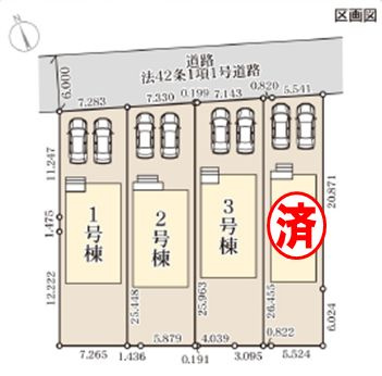 下野市小金井5丁目　第5　3号棟の区画図