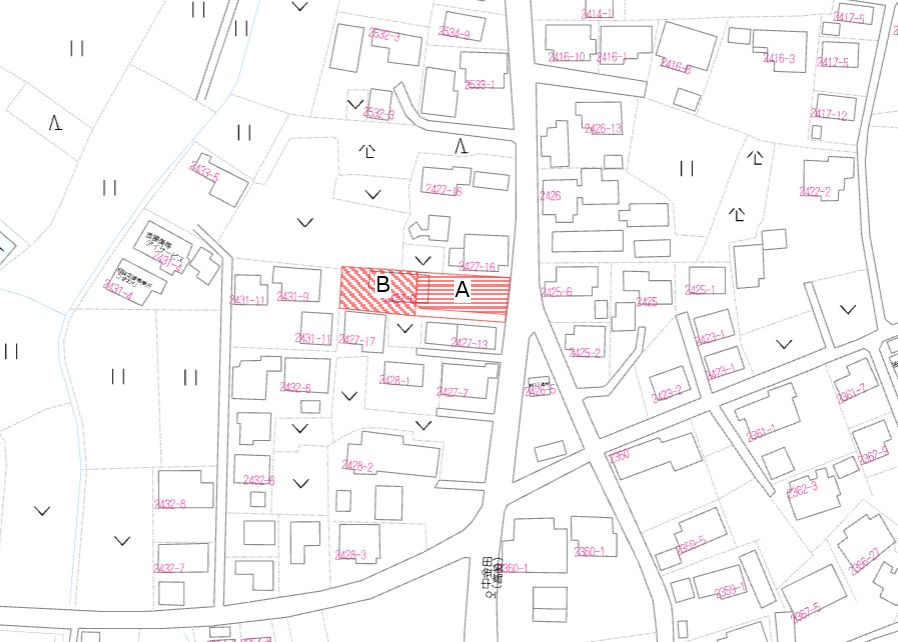 都城市金田町の売地の土地図