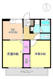 【間取り】 | サウスフラッツ　203 | ☆お部屋のグレードＵＰ！！
過去に、和室6帖（南東）を洋室６帖へ間取り改造【2024.7施工】