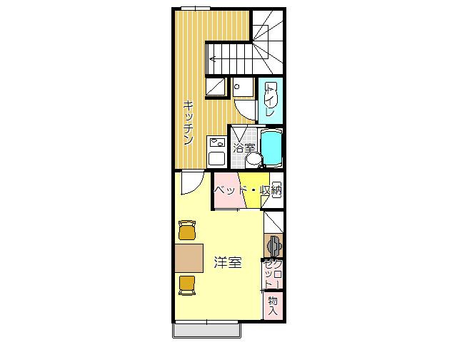 遠賀郡水巻町吉田南２丁目のアパートの間取り