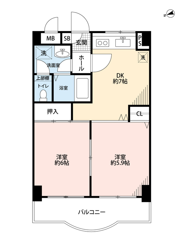 ダイナコート折尾Ⅱ　2階の間取り