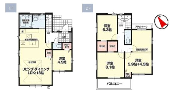八王子市　兵衛　新築一戸建て　１期の間取り|～南西向き4LDK　間仕切りをすれば5LDKにも対応可能な間取り～