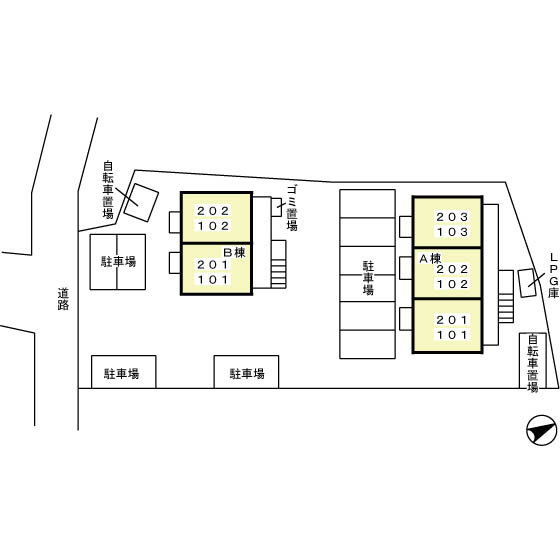 メゾンクレール　Ａの区画図