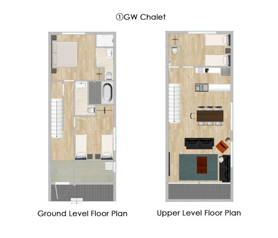エコーランド　売別荘２棟＋売土地 2 Chalets and 1 plot for sale in Echolandの間取り