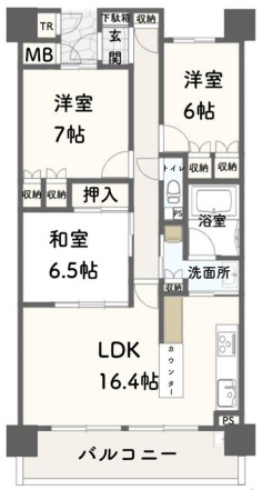 ルネ・ヒルトップフラッツの間取り