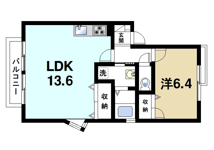 ユーエムアイリスコートの間取り|1LDK間取り