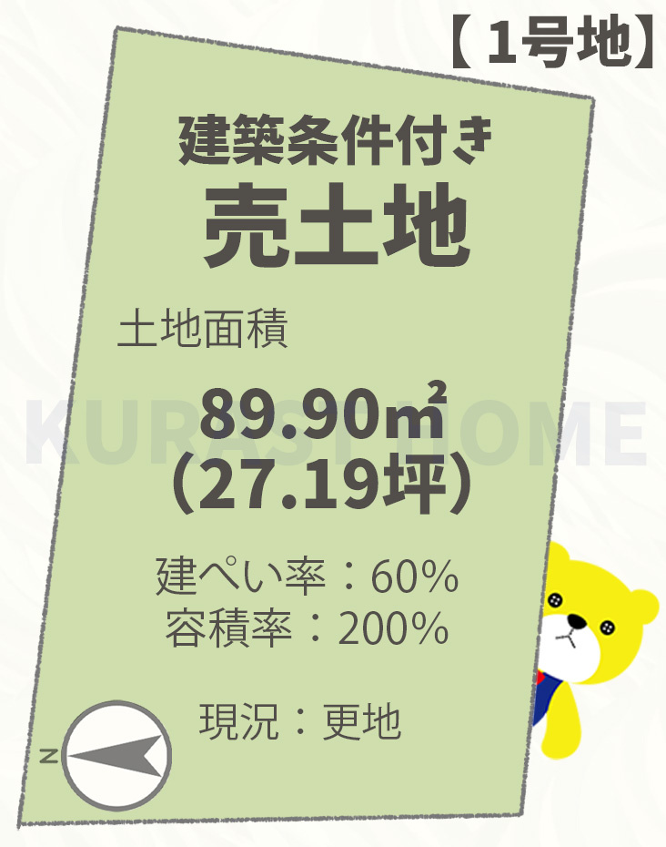 向日市鶏冠井町番田　建築条件付き土地の土地図