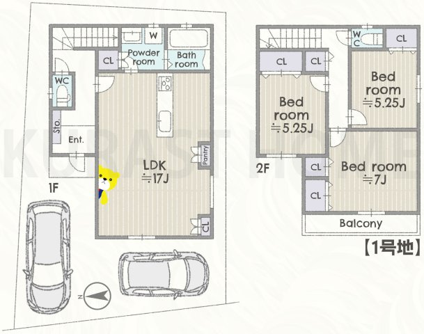 向日市鶏冠井町番田　建築条件付き土地の参考プラン