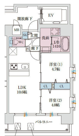 【間取り】 | スプランディッド玉造DUE