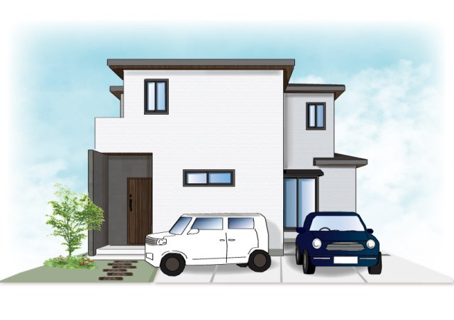 常盤下田町の外観パース|外観イメージパース図：お客様のお好みの外観や内観へ変更可能です！
