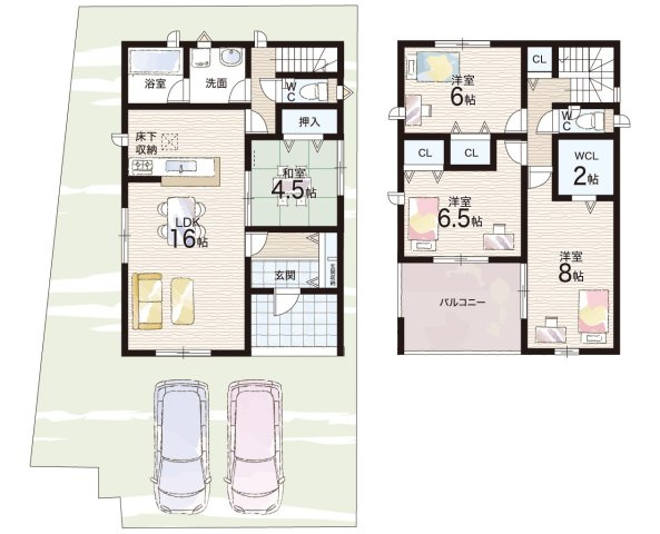 紀の川市西井阪　第3期　新築一戸建ての間取り