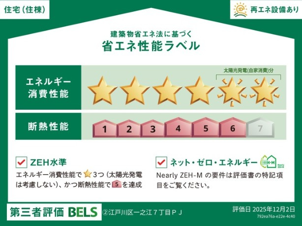 セレスティア一之江の省エネ性能ラベル